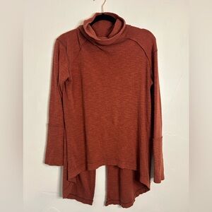 We the Free Rust Split Back Turtleneck Sweater